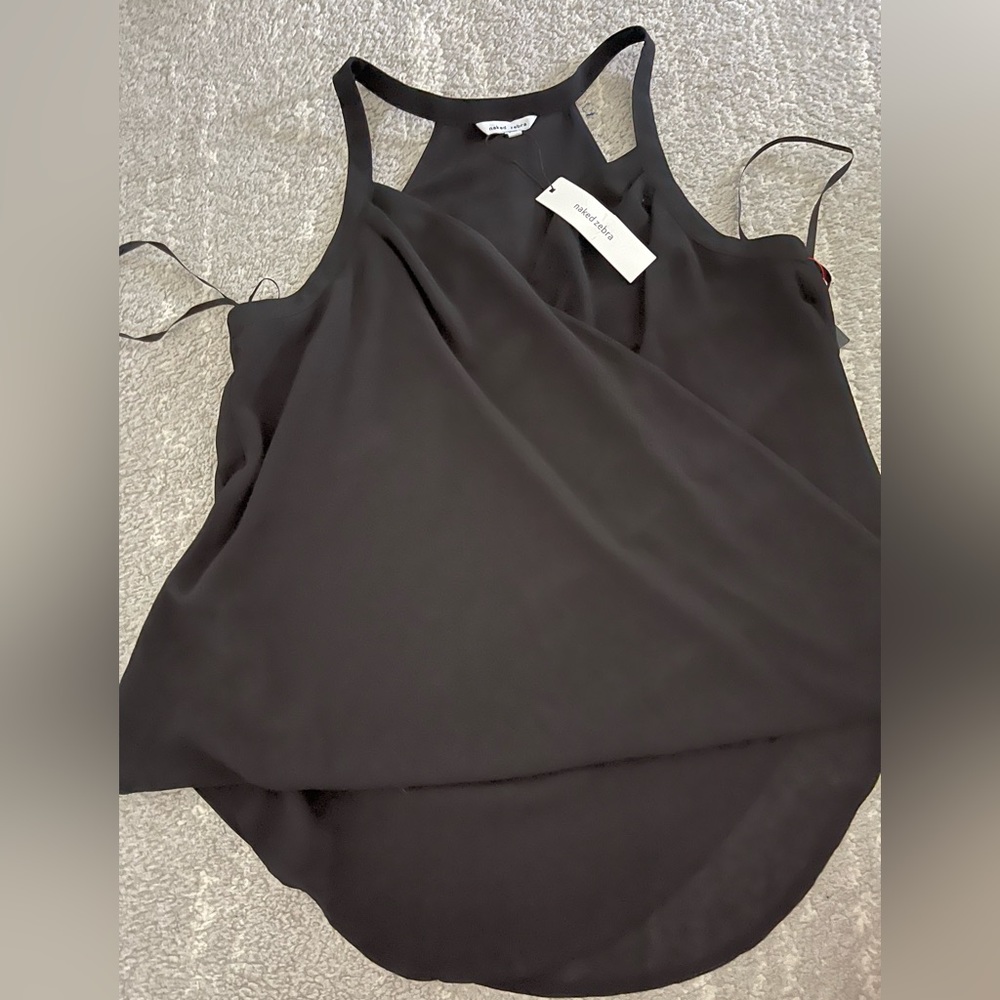 Black chiffon blouse.